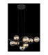 Tuberius Globe Pendant Ceiling Light Matt Black Amber Glass Shade 8x G9 3000K-4