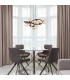Tuberius Globe Pendant Ceiling Light Matt Black Amber Glass Shade 8x G9 3000K-5