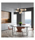 Tuberius Globe Pendant Ceiling Light Matt Black Amber Glass Shade 8x G9 3000K-6