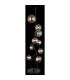 Tuberius Floor Lamp Matt Black Amber Glass Shade 9x G9 3000K-3