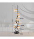 Tuberius Floor Lamp Matt Black Amber Glass Shade 9x G9 3000K-7