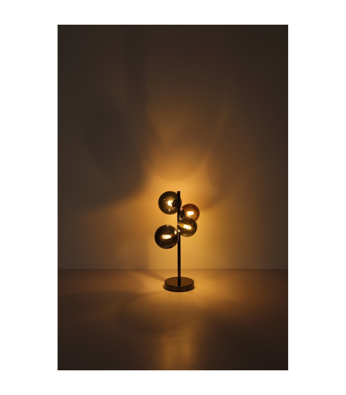 Riha Globe Table Lamp Grey Matt Balls Glass Shade 4x G9 3000K-4