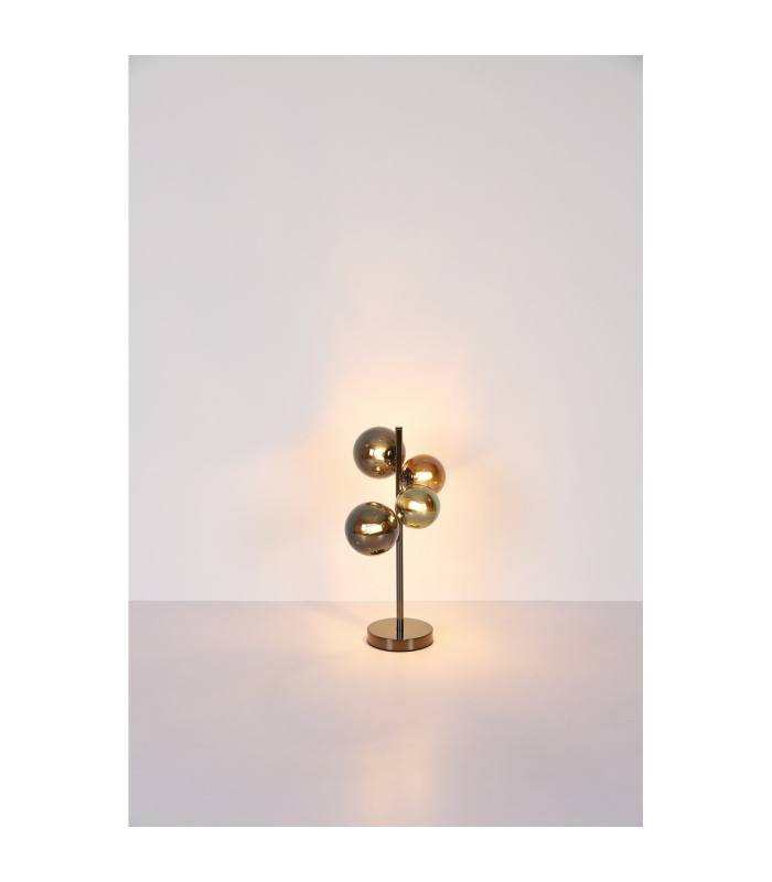 Riha Globe Table Lamp Grey Matt Balls Glass Shade 4x G9 3000K-5