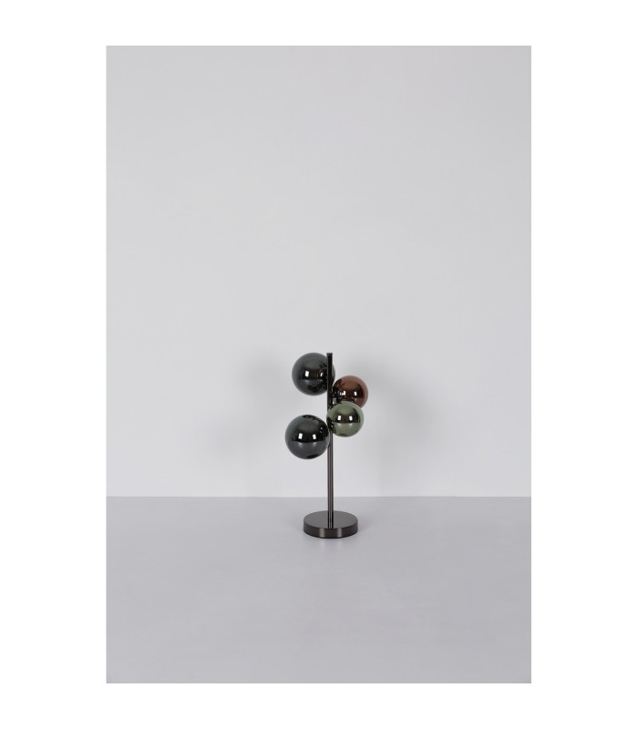 Riha Globe Table Lamp Grey Matt Balls Glass Shade 4x G9 3000K-6