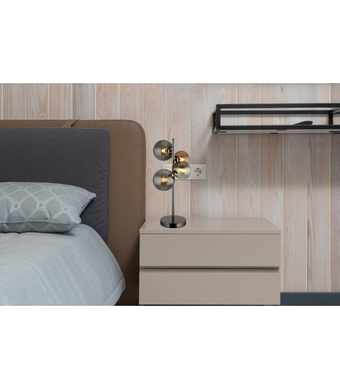 Riha Globe Table Lamp Grey Matt Balls Glass Shade 4x G9 3000K-7