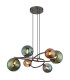 Riha Globe Pendant Ceiling Light Grey Matt Balls Glass Shade 6x G9 3000K-1