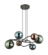 Riha Globe Pendant Ceiling Light Grey Matt Balls Glass Shade 6x G9 3000K-2