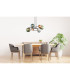 Riha Globe Pendant Ceiling Light Grey Matt Balls Glass Shade 6x G9 3000K-4