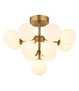 Grappy Globe Ceiling Light Gold Colours Matt Balls Opal Glass Shade 13x G9-1