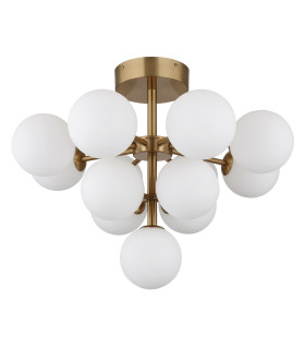 Grappy Globe Ceiling Light Gold Colours Matt Balls Opal Glass Shade 13x G9-2