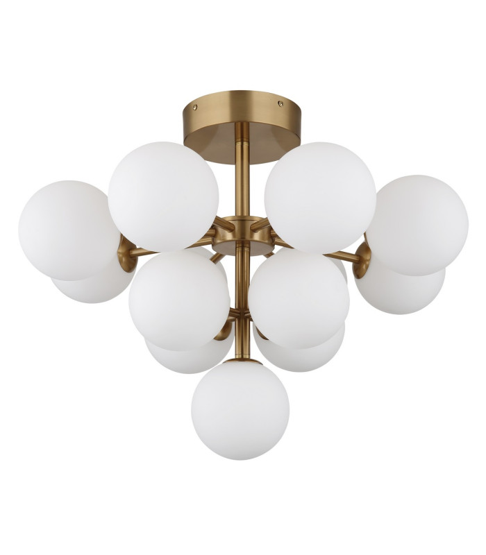 Grappy Globe Ceiling Light Gold Colours Matt Balls Opal Glass Shade 13x G9-2