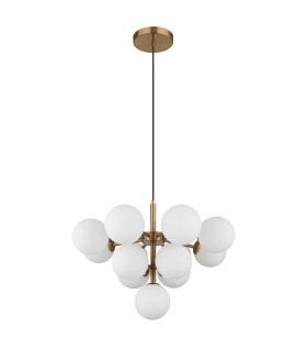 Grappy Globe Pendant Ceiling Light Gold Colours Matt Balls Opal Glass Shade 13x G9-2