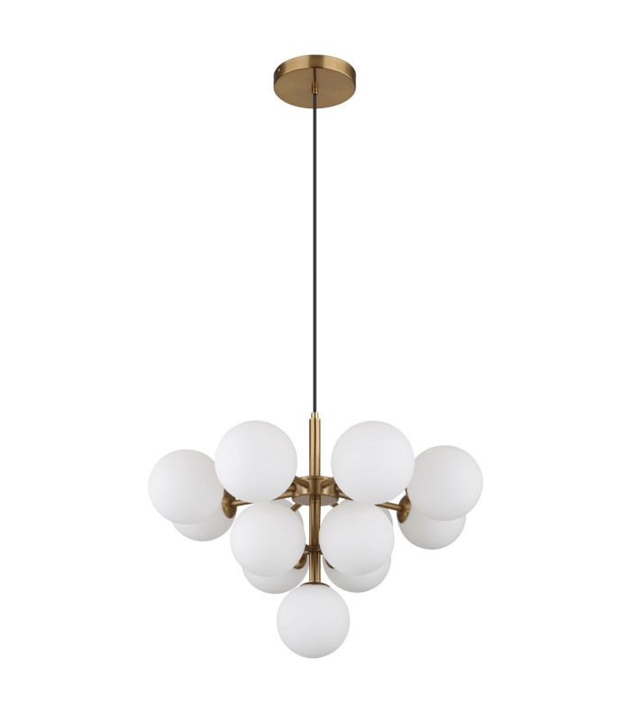Grappy Globe Pendant Ceiling Light Gold Colours Matt Balls Opal Glass Shade 13x G9-2