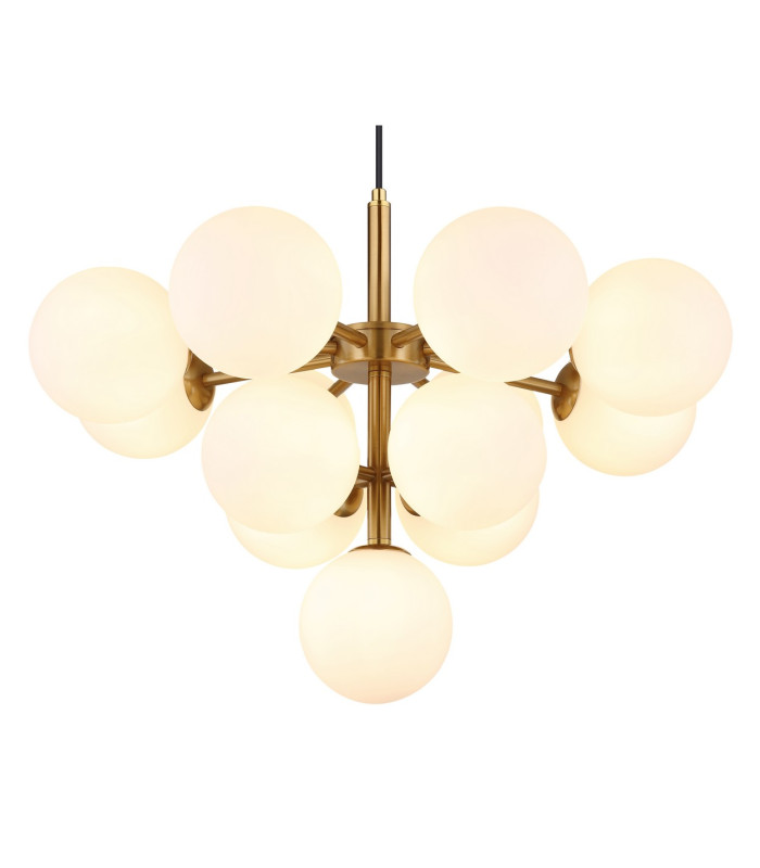 Grappy Globe Pendant Ceiling Light Gold Colours Matt Balls Opal Glass Shade 13x G9-3