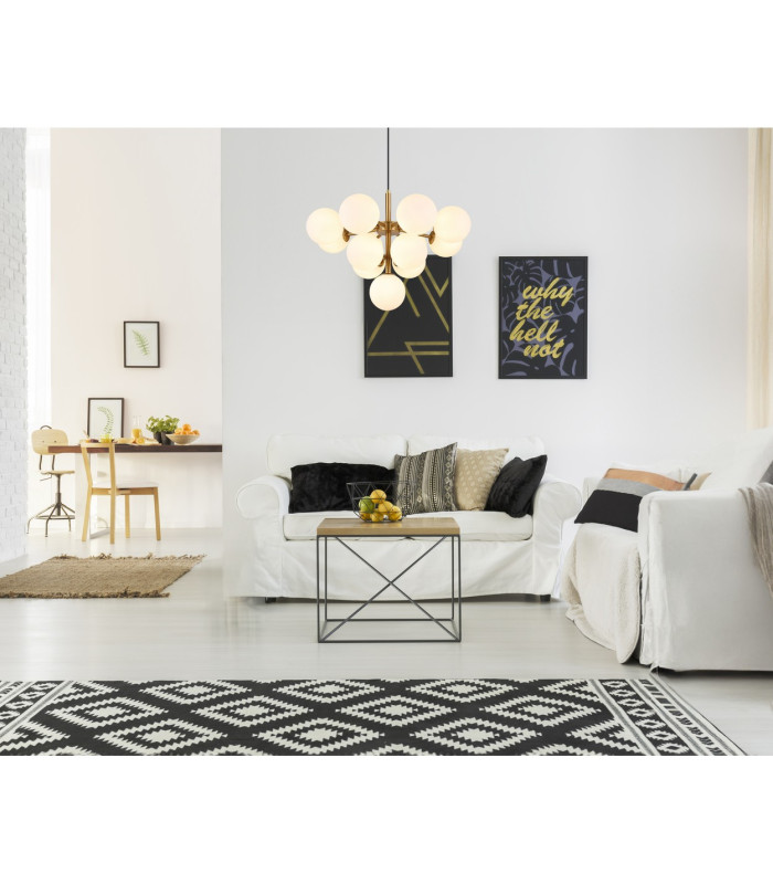 Grappy Globe Pendant Ceiling Light Gold Colours Matt Balls Opal Glass Shade 13x G9-4