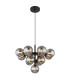 Grappy Globe Pendant Ceiling Light Matt Black Balls Smoke Glass Shade 13x G9-1
