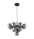 Grappy Globe Pendant Ceiling Light Matt Black Balls Smoke Glass Shade 13x G9-2
