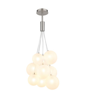 Ballgi Globe Pendant Ceiling Light Nickel Matt Balls Satined Glass Shade 9x G9-1