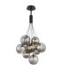 Ballgi Globe Pendant Ceiling Light Matt Black Balls Smoke Glass Shade 9x G9-1