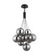 Ballgi Globe Pendant Ceiling Light Matt Black Balls Smoke Glass Shade 9x G9-2