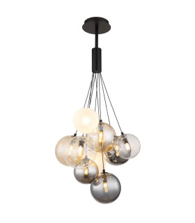 Ballgi Globe Pendant Ceiling Light Matt Black Balls Glass Shade 9x G9-1