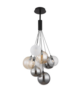 Ballgi Globe Pendant Ceiling Light Matt Black Balls Glass Shade 9x G9-2