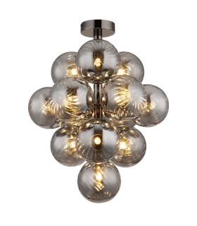 Conor Globe Ceiling Light Gunmetal Balls Smoke Glass Shade 13x G9-1