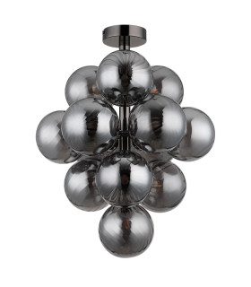 Conor Globe Ceiling Light Gunmetal Balls Smoke Glass Shade 13x G9-2