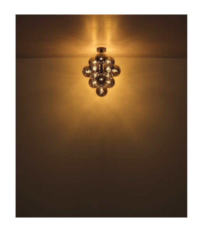 Conor Globe Ceiling Light Gunmetal Balls Smoke Glass Shade 13x G9-3