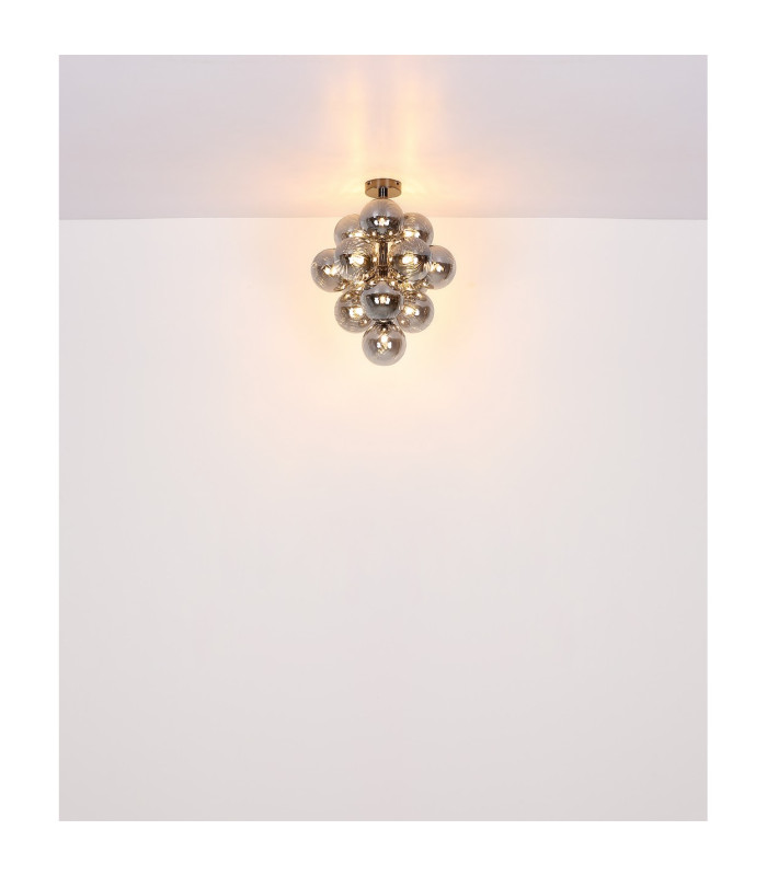 Conor Globe Ceiling Light Gunmetal Balls Smoke Glass Shade 13x G9-4