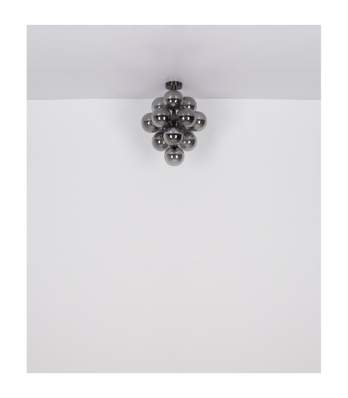 Conor Globe Ceiling Light Gunmetal Balls Smoke Glass Shade 13x G9-5