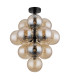 Conor Globe Ceiling Light Matt Black Balls Amber Glass Shade 13x G9-2