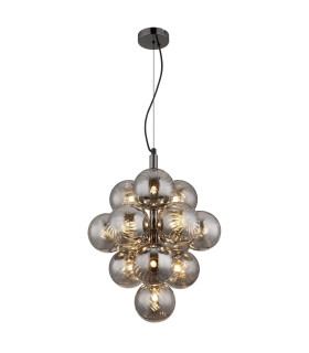 Conor Globe Pendant Ceiling Light Gunmetal Balls Smoke Glass Shade 13x G9-1