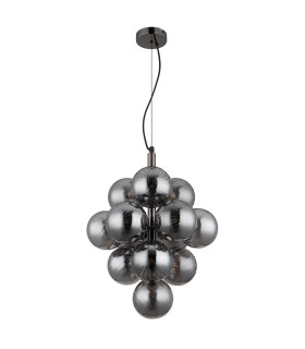 Conor Globe Pendant Ceiling Light Gunmetal Balls Smoke Glass Shade 13x G9-2