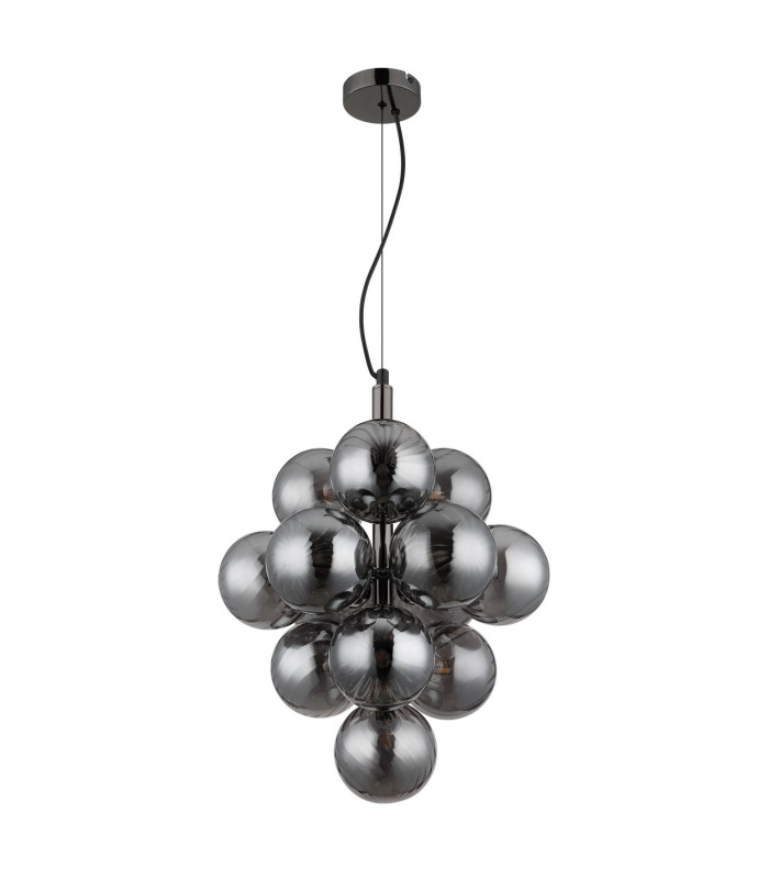 Conor Globe Pendant Ceiling Light Gunmetal Balls Smoke Glass Shade 13x G9-2