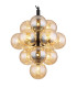 Conor Globe Pendant Ceiling Light Matt Black Balls Amber Glass Shade 13x G9-3