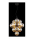 Conor Globe Pendant Ceiling Light Matt Black Balls Amber Glass Shade 13x G9-4