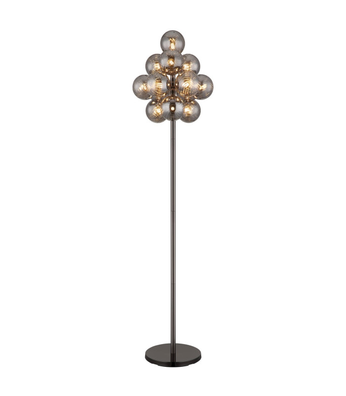 Conor Table Lamp Gunmetal Balls Smoke Glass Shade 13x G9-1