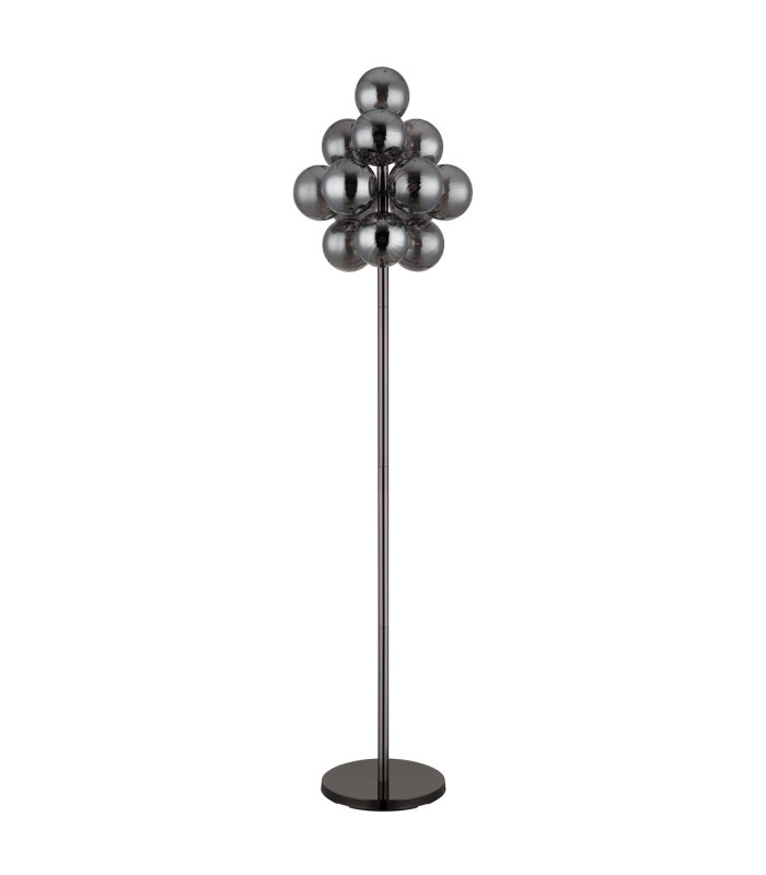 Conor Table Lamp Gunmetal Balls Smoke Glass Shade 13x G9-2