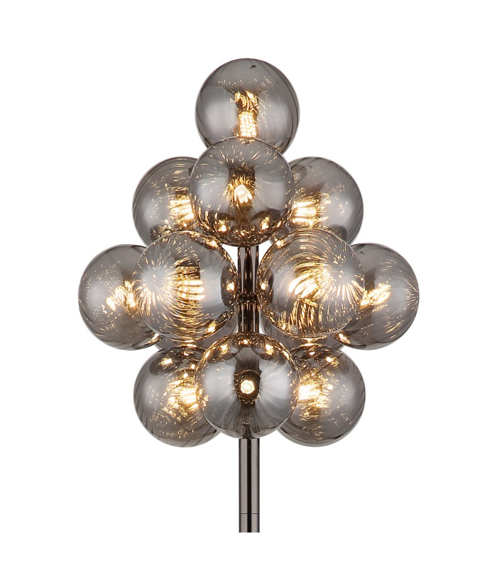 Conor Table Lamp Gunmetal Balls Smoke Glass Shade 13x G9-3