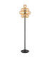 Conor Table Lamp Matt Black Balls Amber Glass Shade 13x G9-1