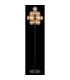 Conor Table Lamp Matt Black Balls Amber Glass Shade 13x G9-4
