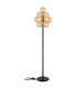 Conor Table Lamp Matt Black Balls Amber Glass Shade 13x G9-5