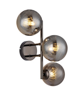 Conor Globe Wall Lights Gunmetal Balls Smoke Glass Shade 3x G9-1