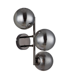 Conor Globe Wall Lights Gunmetal Balls Smoke Glass Shade 3x G9-2