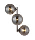 Conor Globe Wall Lights Gunmetal Balls Smoke Glass Shade 3x G9-3