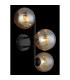 Conor Globe Wall Lights Matt Black Balls Amber Glass Shade 3x G9-4