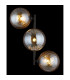 Conor Globe Wall Lights Matt Black Balls Amber Glass Shade 3x G9-5