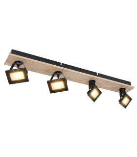 Joya Ceiling Spotlight Bar Matt Black Satined Glass Shade 4x LED 3000K-1
