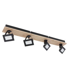 Joya Ceiling Spotlight Bar Matt Black Satined Glass Shade 4x LED 3000K-2